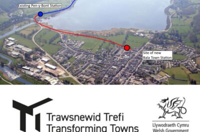 Hwb sylweddol i economi’r Bala wrth i gynllun estyniad y rheilffordd sicrhau £850,000 o gyllid.